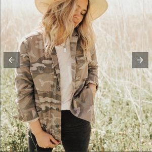 Carly Jean Los Angeles Camo River Utility Jacket